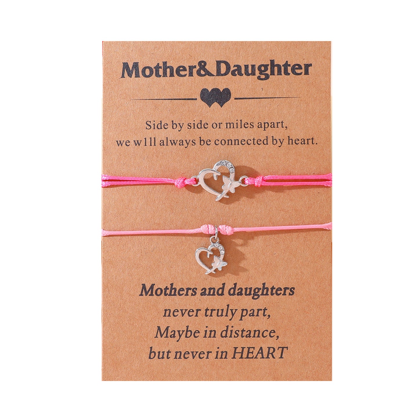 Pointed Peach Heart Alloy Mother And Bracelets