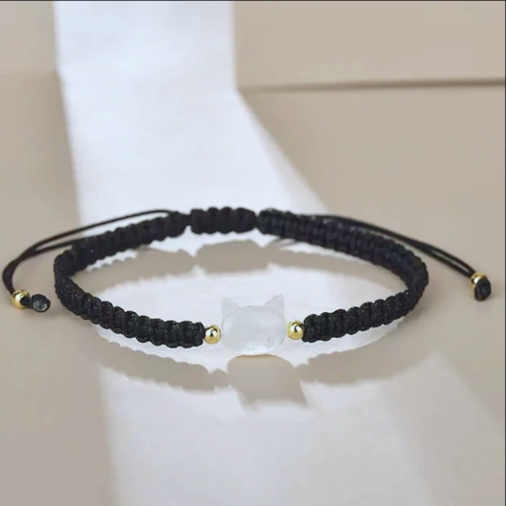 Black Cat Hand Woven Rope Light Bracelets