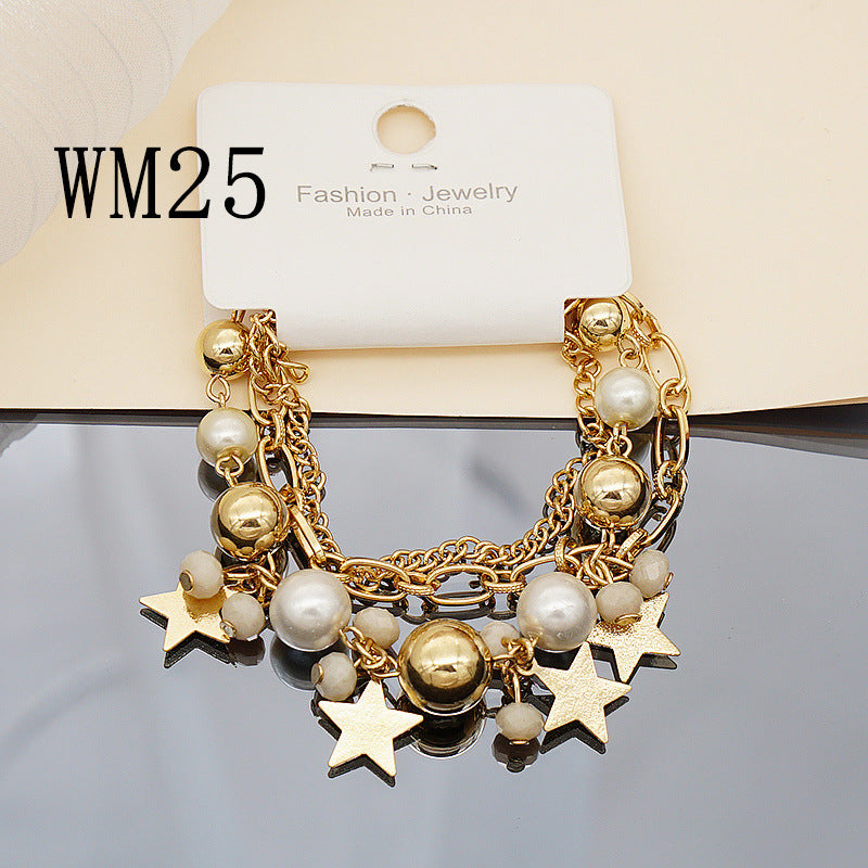 Fashion Bohemian Color Smiley Star Pendant Bracelets