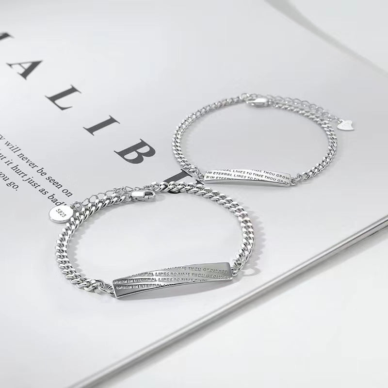 Love Poetry Couple Pair Korean Style Simple Niche High Bracelets