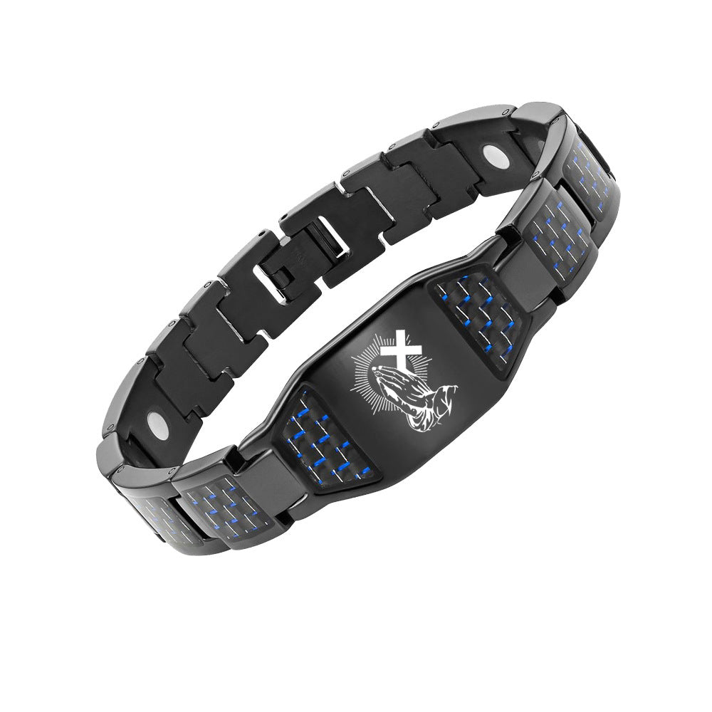 Men's And Simple Personality Curved Carbon Fiber Bracelets