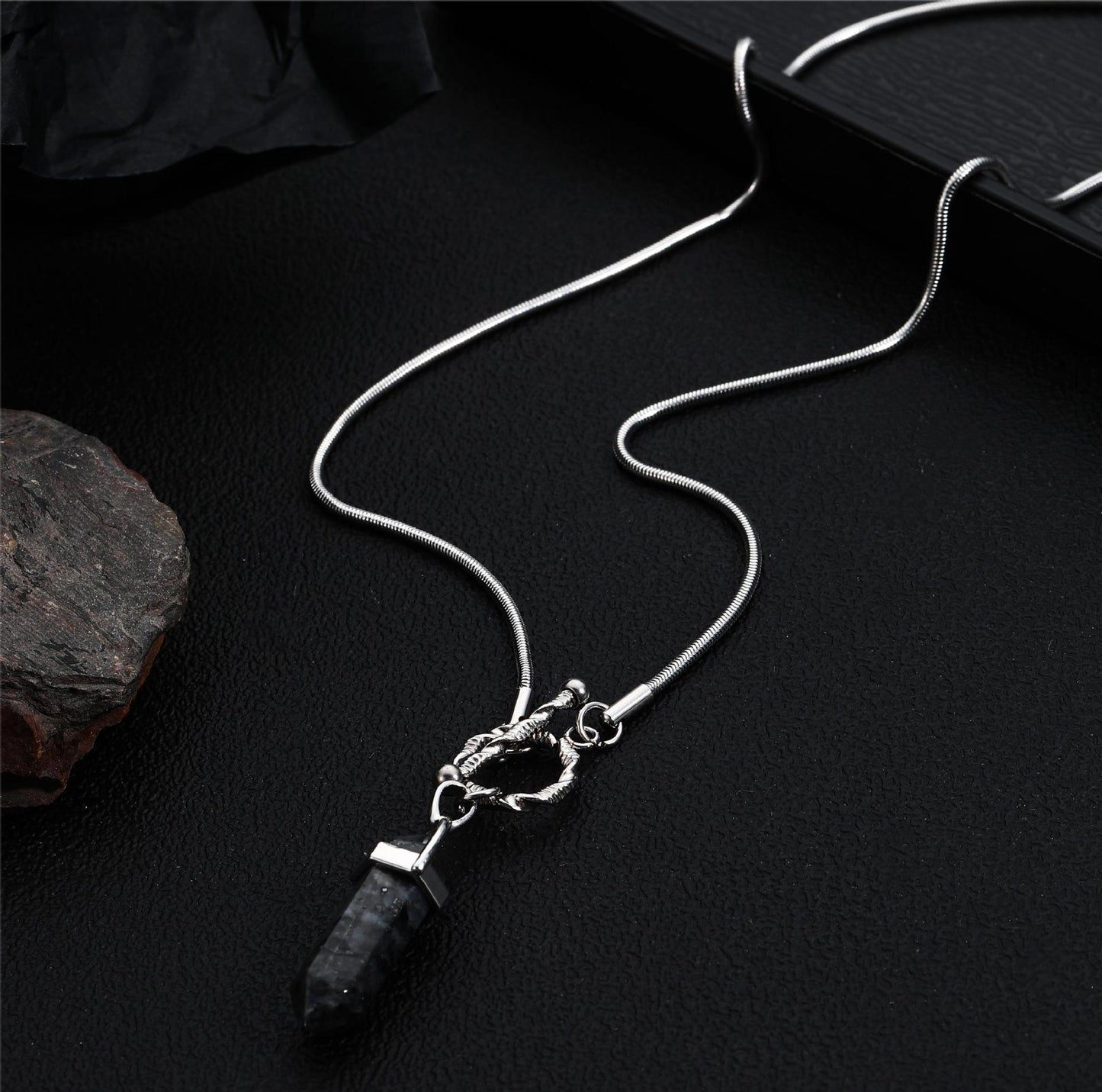 Column Minority Fashion Design Hexagonal Pendant Snake Bones Chain Necklaces