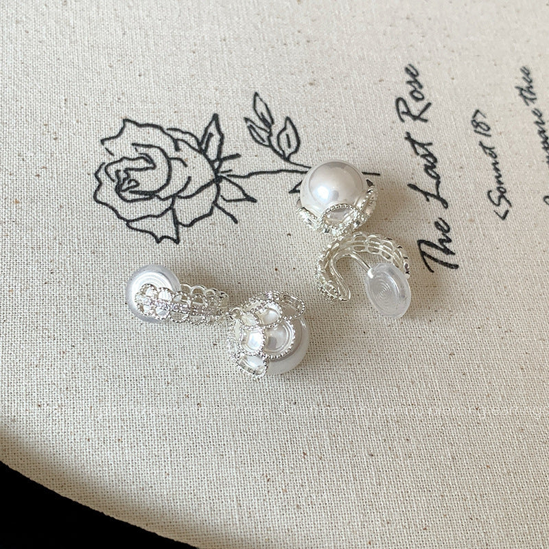 Lace Pearl Without Pierced Mosquito Coil Light Luxury Rings