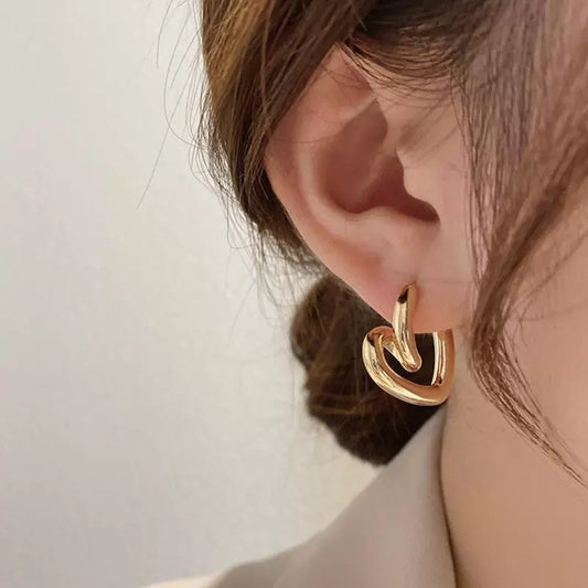 Love Heart Female Retro Fashion Personalized Sweet Cool Peach Earrings