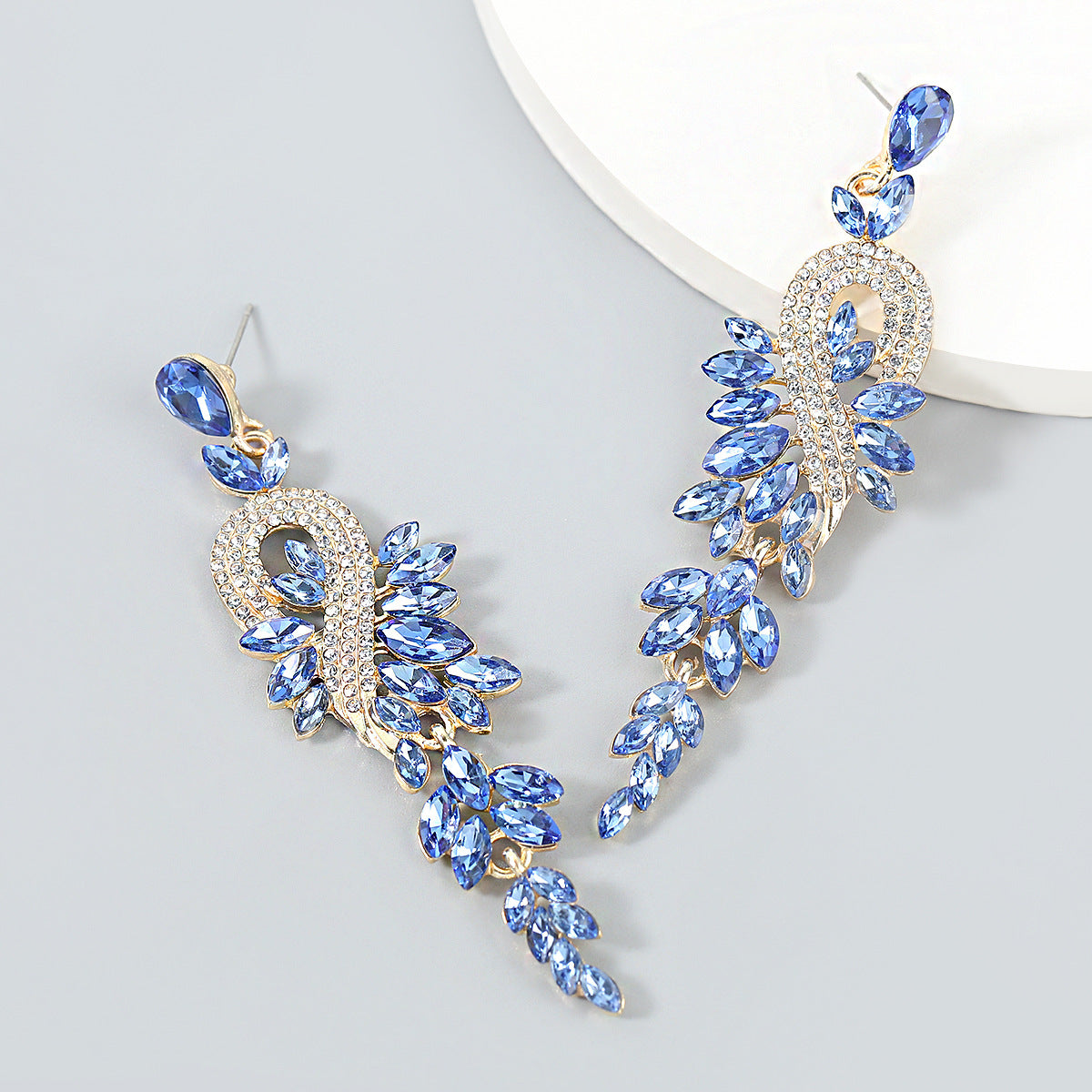 Rhinestone Geometric Long Eardrop Female Style Earrings