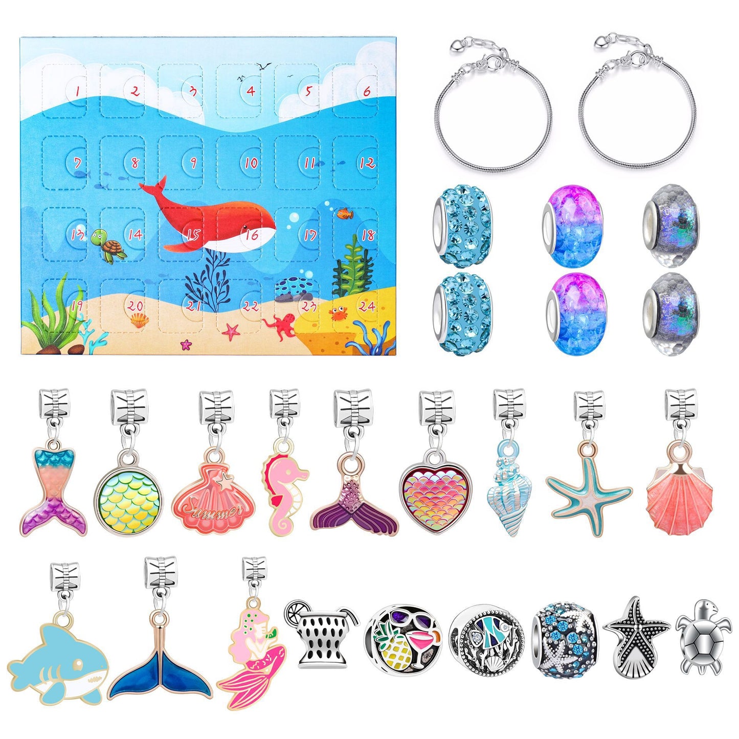 Boîte aveugle de château de dessin animé rose pour enfants, ornements, Bracelets colorés créatifs