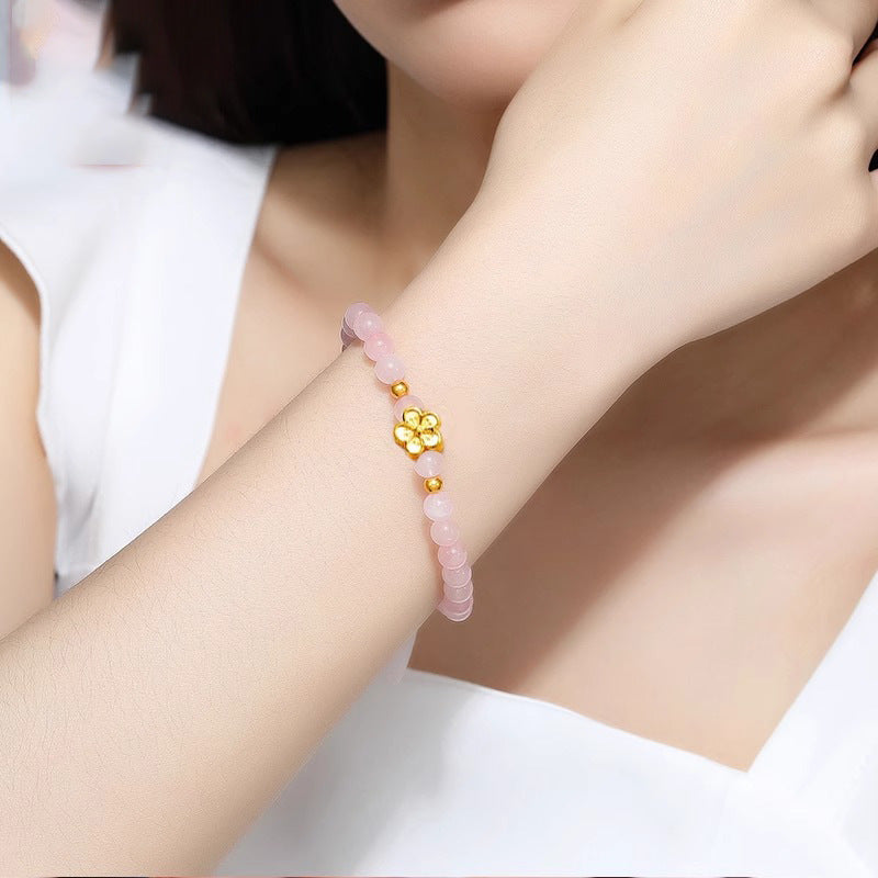 Bracelets porte-bonheur en cristal rose pour femmes, cadeau de saint valentin