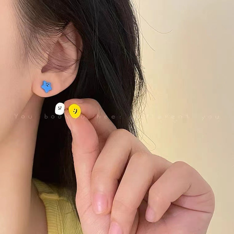 Color Smiley Face Fruit Ear Female Cute Earrings