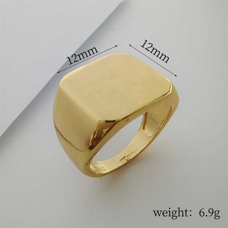 Men's Copper Domineering Business Gold Sier Black Rings