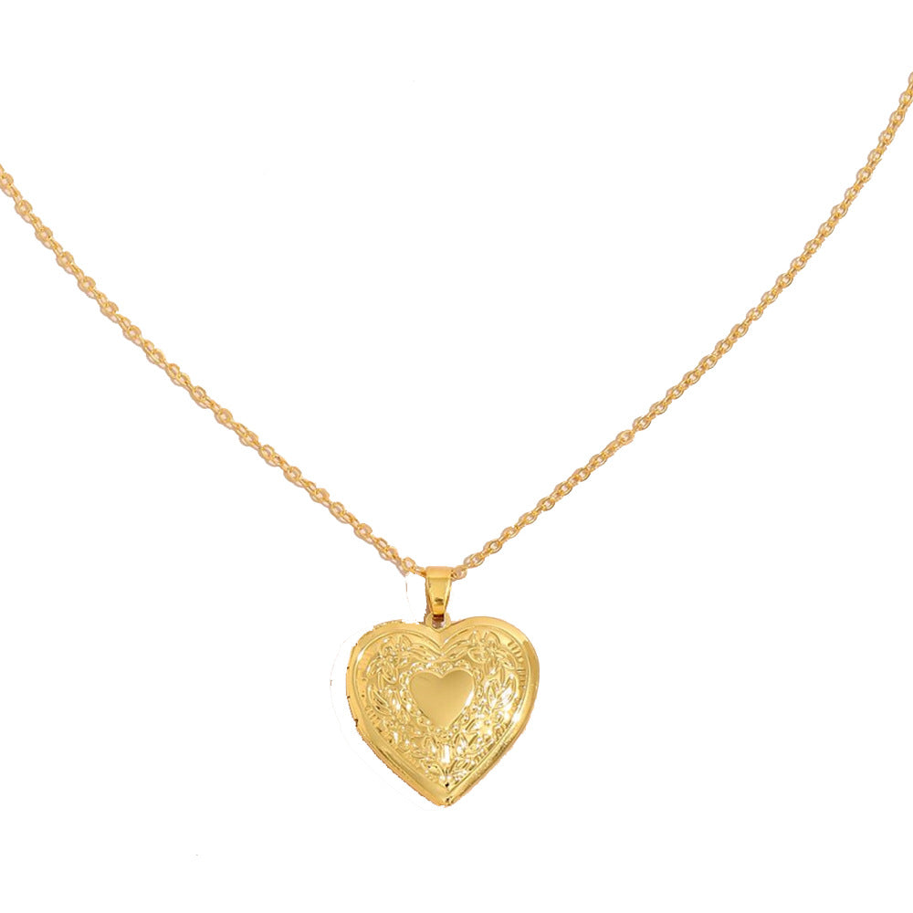 Fashion Heart-shaped Box Metal Mother's Day Necklace