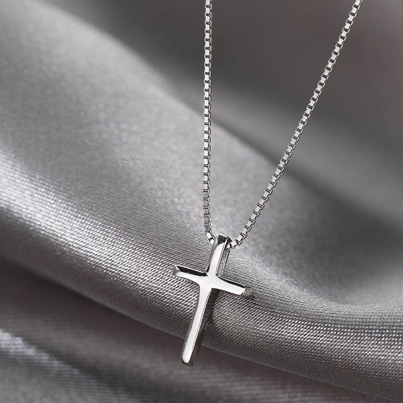 Women's Glossy Cross Simple Niche Design Korean Style Geometric Necklaces