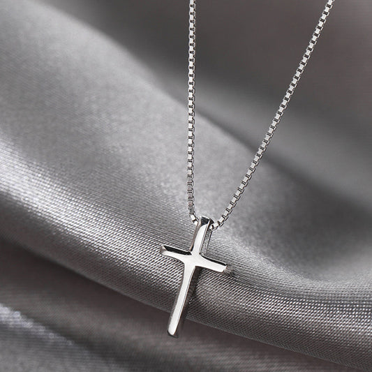 Women's Glossy Cross Simple Niche Design Korean Style Geometric Necklaces