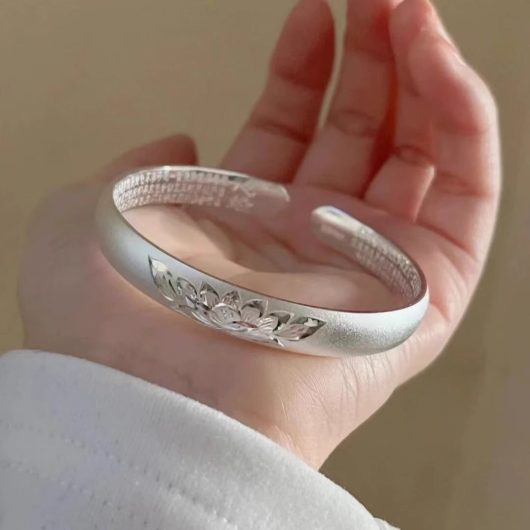 Women's Solid Open-end Polished Imperial Concubine Heart Sutra To Give Mom Bracelets