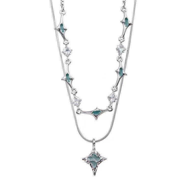 Ice Crystal Butterfly Female Sweet Cool Hot Design Sense Necklace