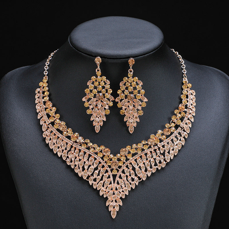 Alloy Clavicle Chain Royal Court Style Vintage High-key Dignified Crystal Rings