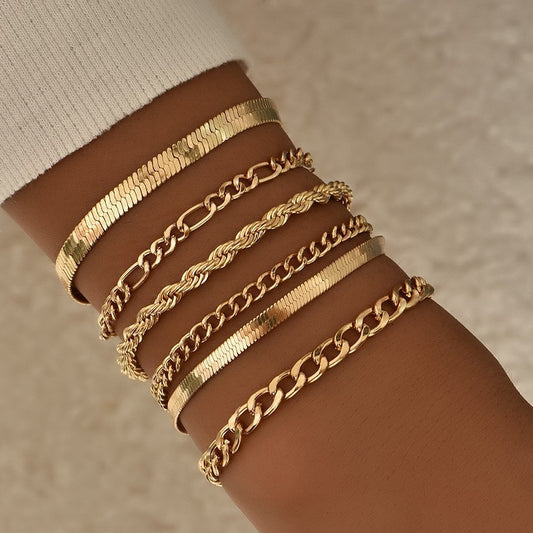 Glamorous Fashion Exquisite Metal Personality Twin Bracelet