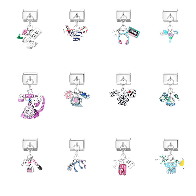 Creative Personality Italian Module Stainless Steel Bracelets