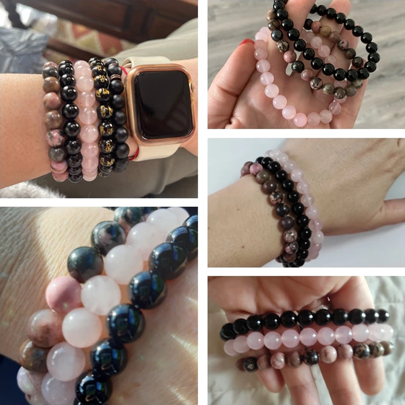 Bracelets de perles en pierre naturelle pour femmes, hommes et ornements à la mode