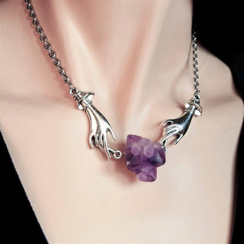 Fashion Personality Design Amethyst Ornament Handmade Necklaces