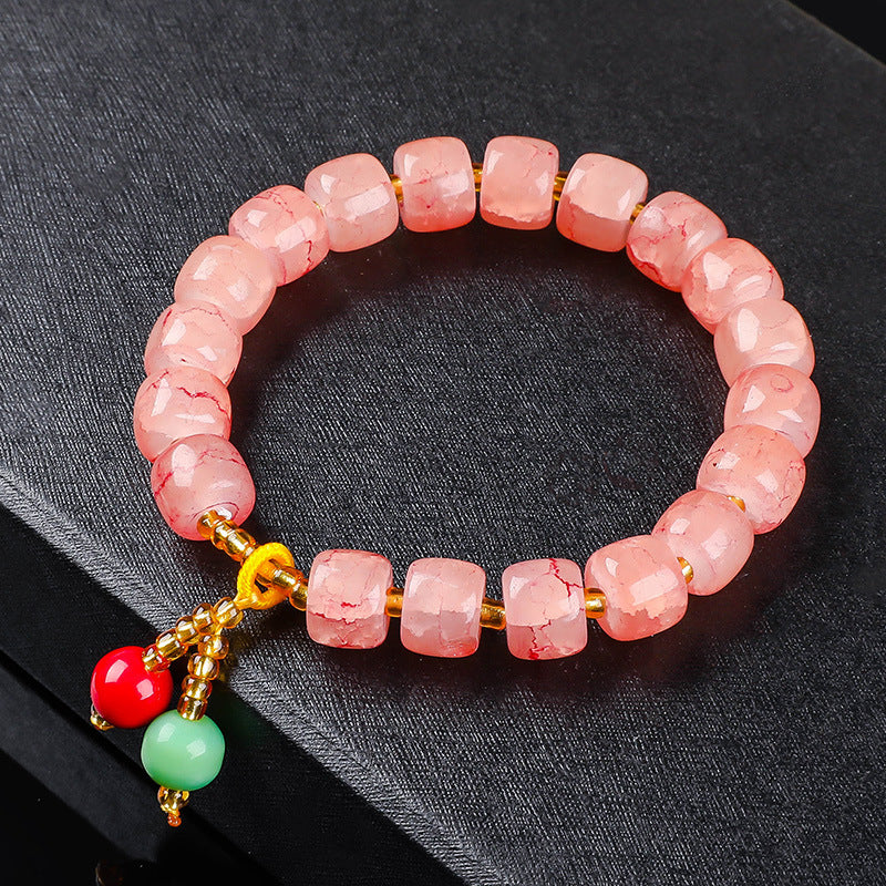 Flower Crack Barrel Beads Crystal Small Bracelets