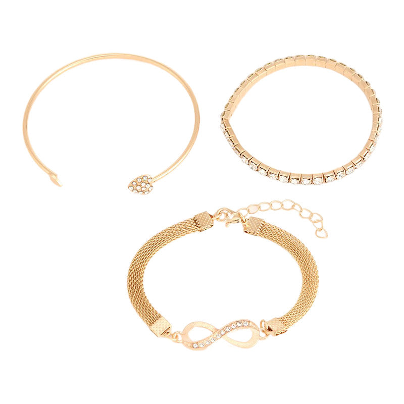 Women's Heart With Opening Creative Simple Peach Rose Gold Bracelet