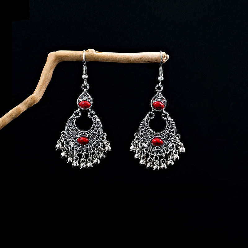 Bohemian Ethnic Style Ear Long Tassel Metal Fashion Earrings