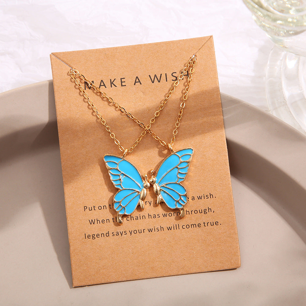 Bohemian Alloy Butterfly Pendant Suit Clavicle Chain Necklaces