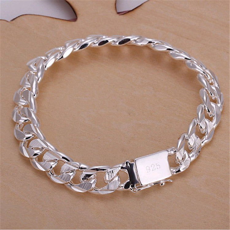 Men's Fashion Jewelry Sier Plated Personality Side Bracelets