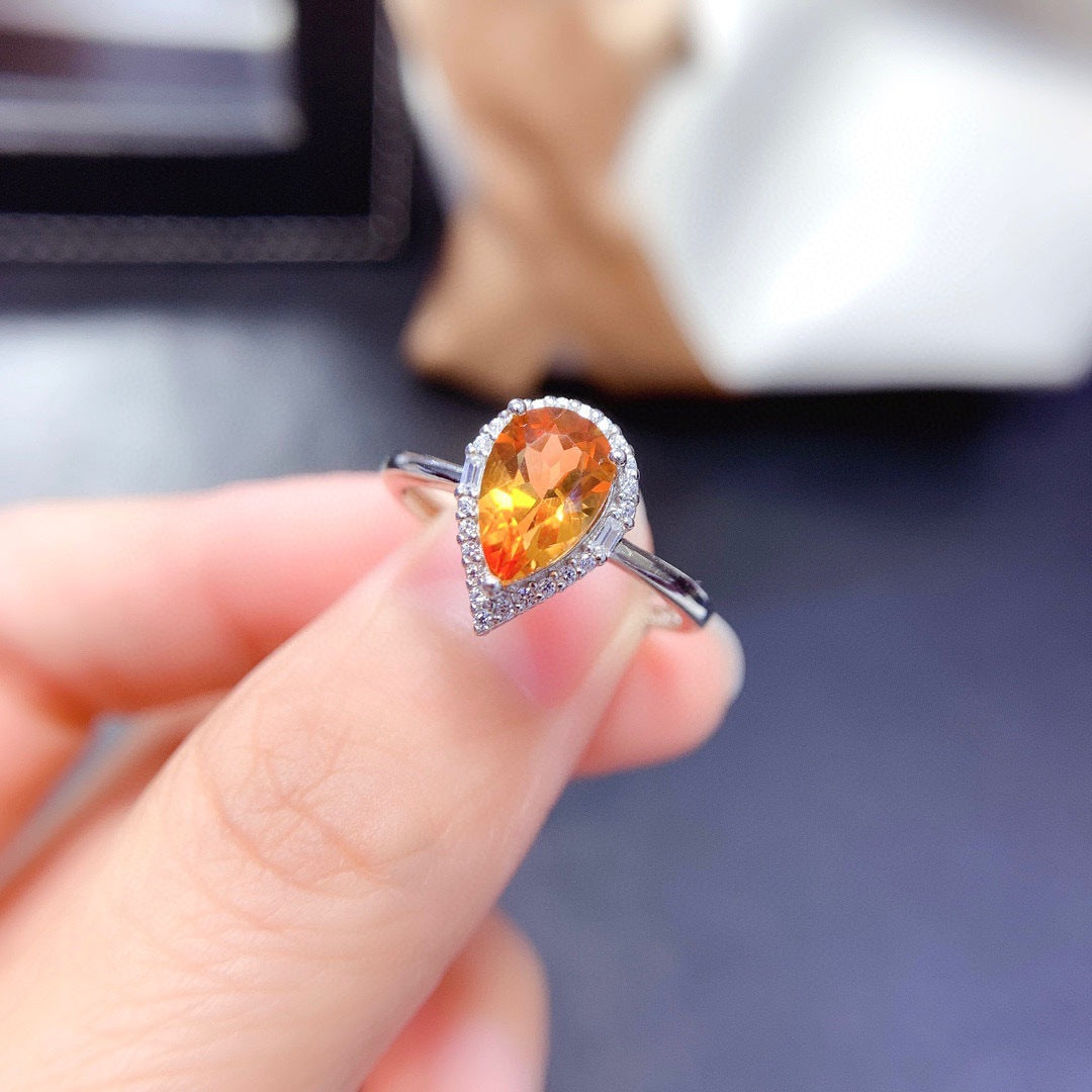 Women's Imitation Natural Blue Switzerland Topaz Eardrops Droplet Type Lucky Citrine Necklaces