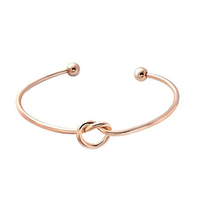 Knotted Love Open Bridesmaid Rose Gold Bracelets
