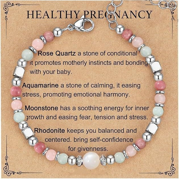 Natural Stone Adjustable Beaded Fashionable Maternity Moonstone Bracelet