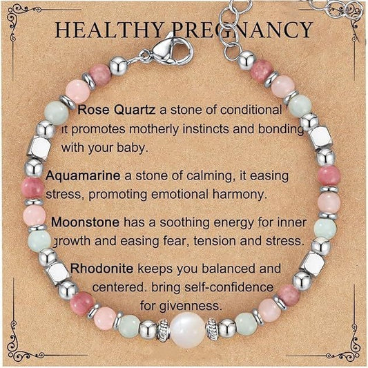 Natural Stone Adjustable Beaded Fashionable Maternity Moonstone Bracelet