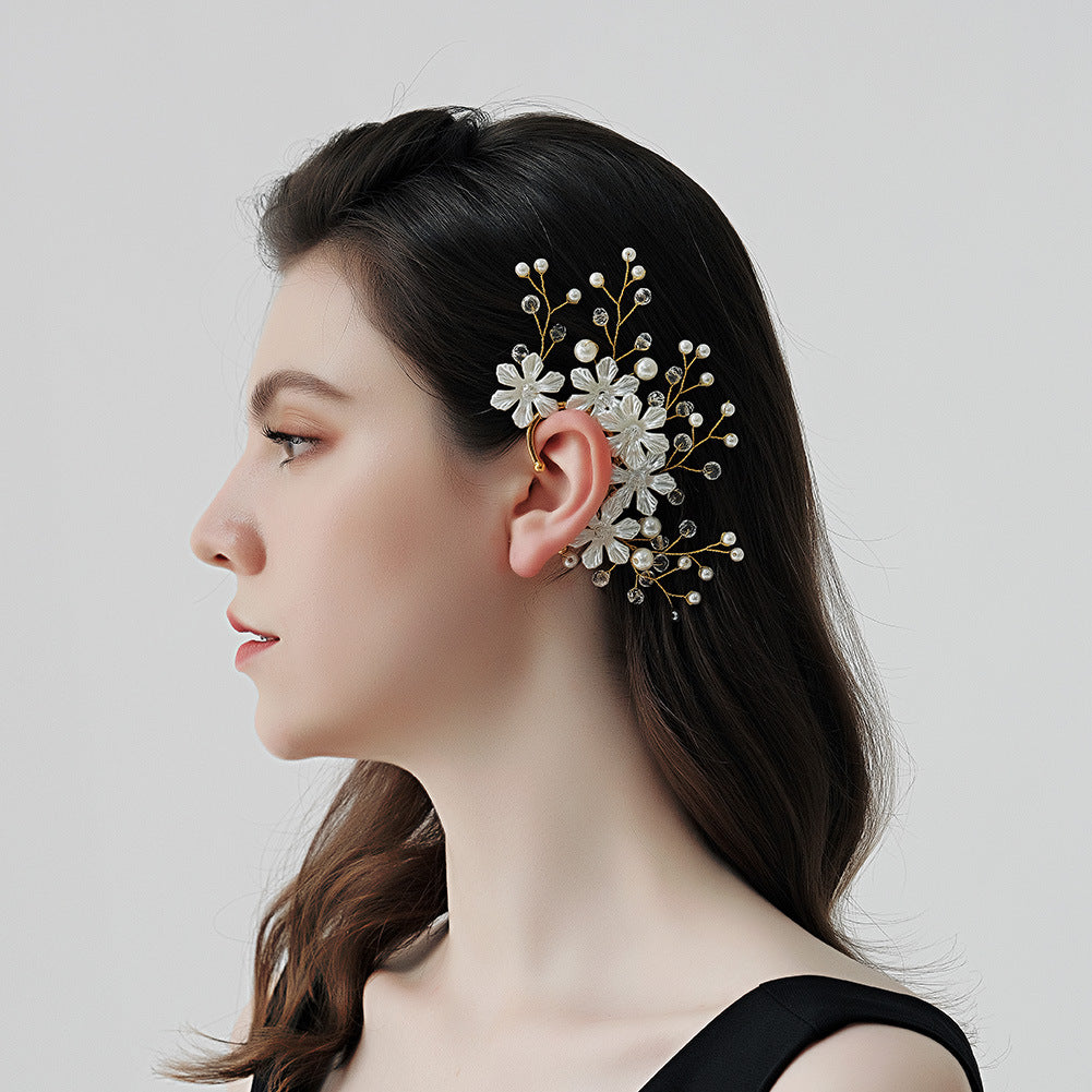 Super Fairy For Bride Mori Flower Ear Clip Earrings