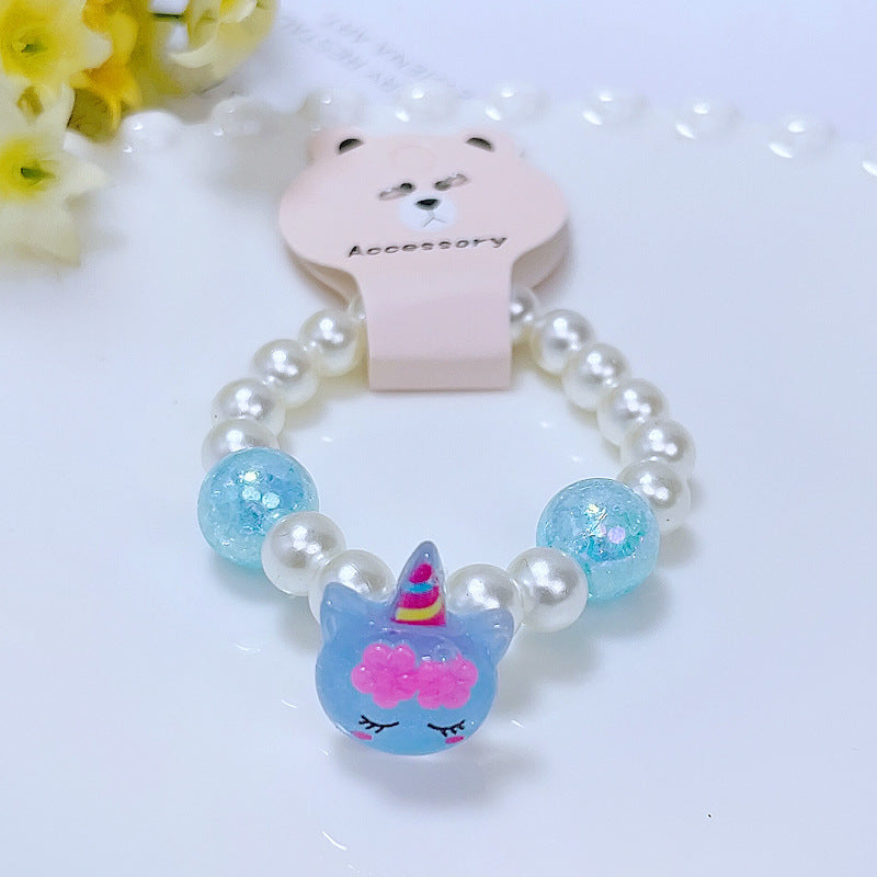 Kleine Cartoon-Accessoires für Kinder, Prinzessin Elsa Ornament, Perlenarmbänder