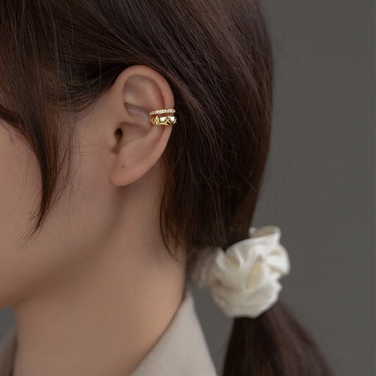 Fashion Wave U-shaped Female Retro Refined Rhinestone X Pattern Bones Rings