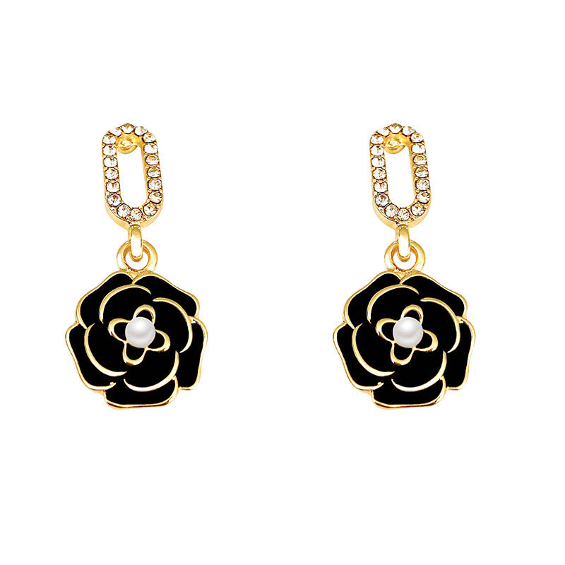 Needle Light Luxury Minority Camellia Female Earrings