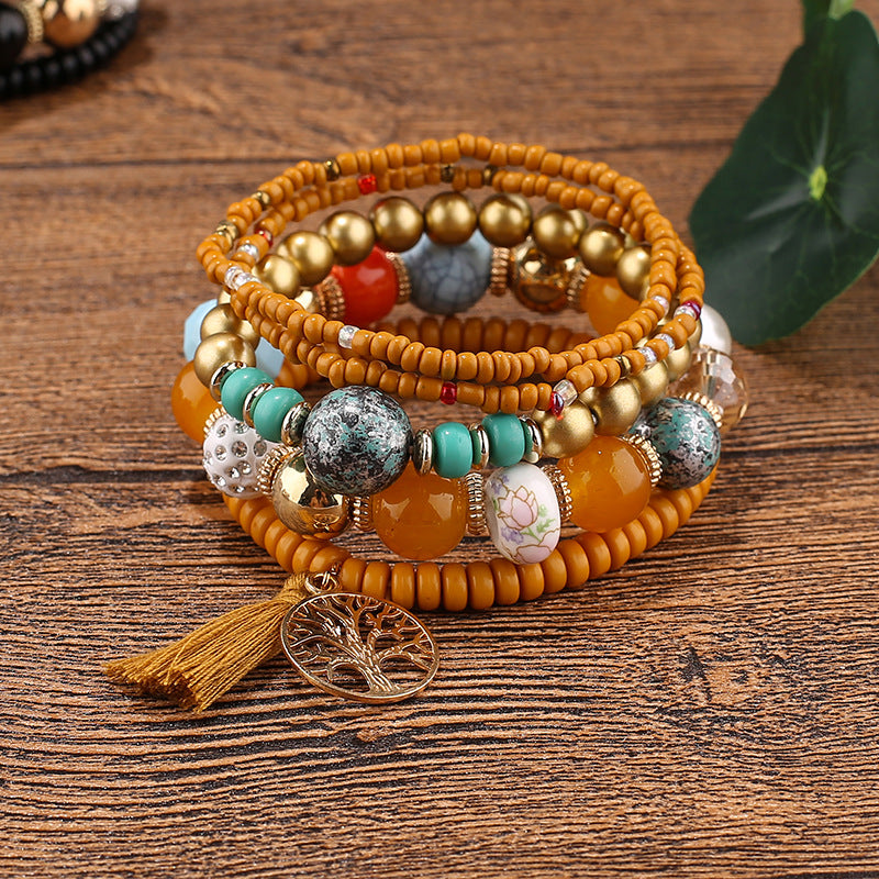 Bohemian Beaded Tassel Tree Of Life Bracelets