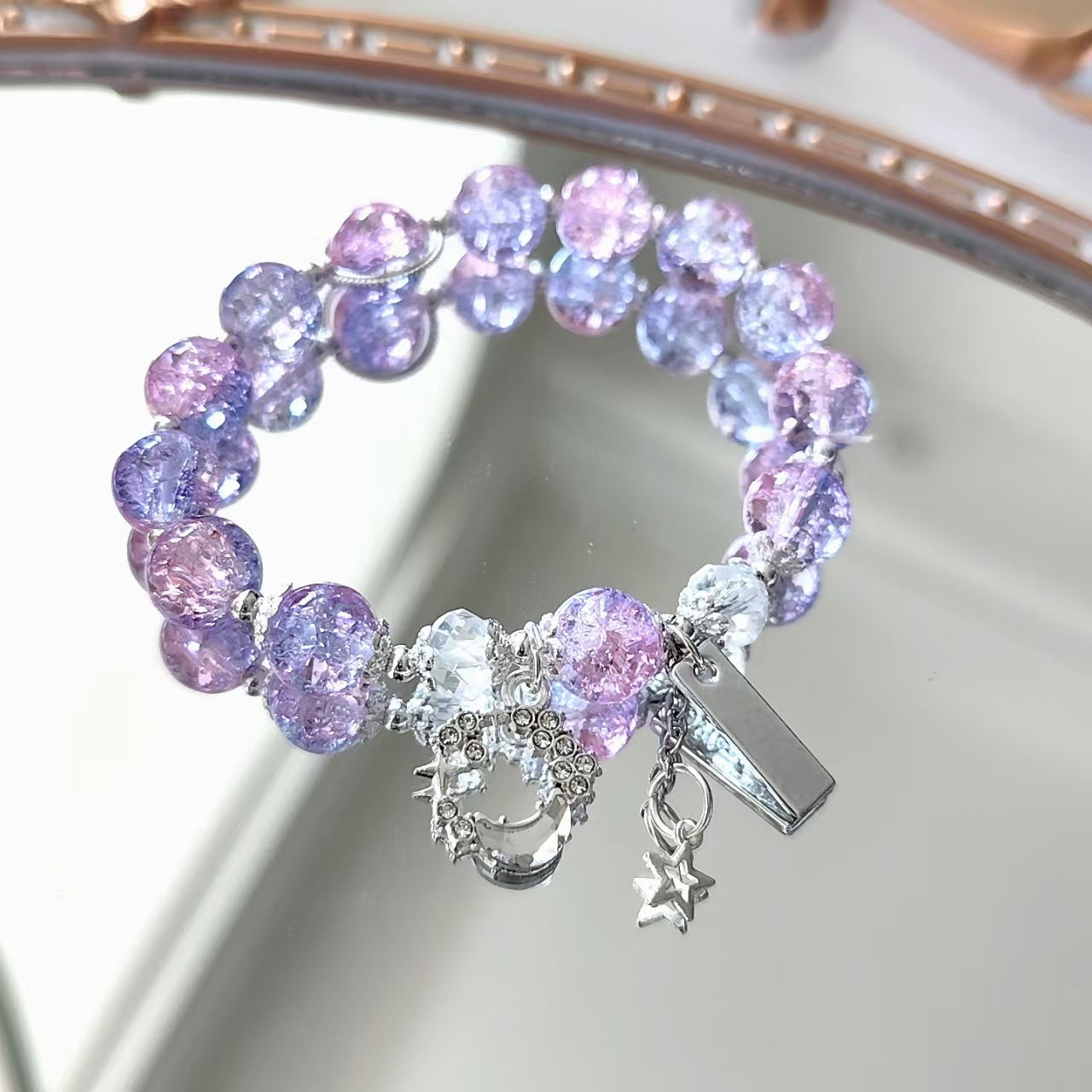 Moon Purple Glazed Female Design Sweet Cool Wind High Sense Bracelet