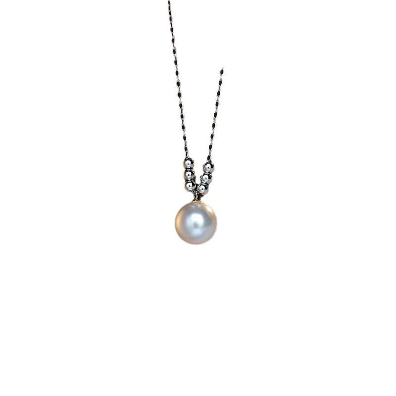 Pearl Titanium Steel Chain Stainless Beads Advanced Light Luxury Minority Necklace