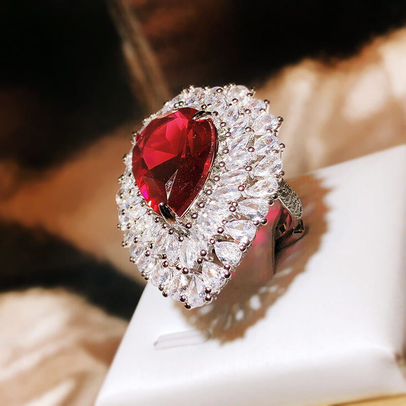 Elegant And Pigeon Blood Red Designer Model Diamond Rings