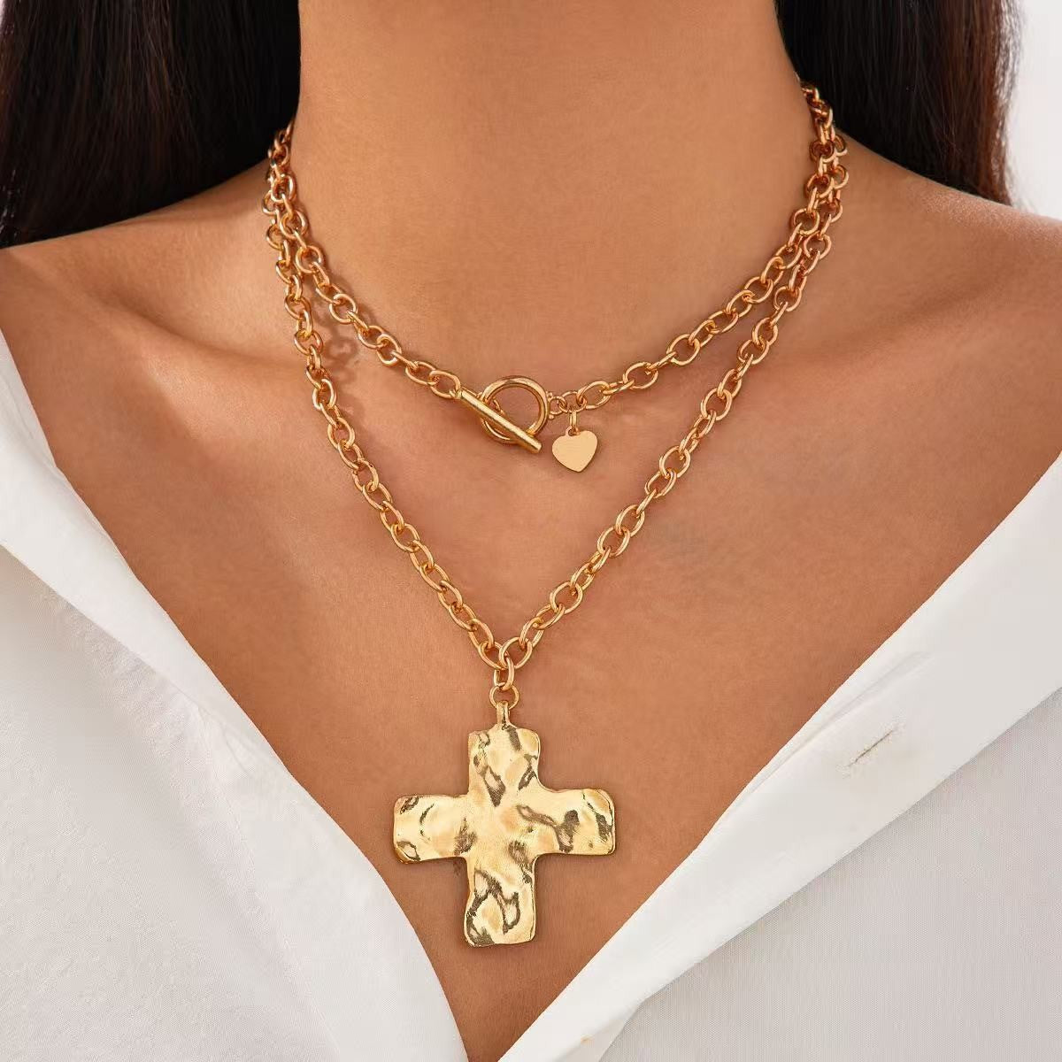 Creative Exaggerated Personalized Cross Geometric Metal Earrings
