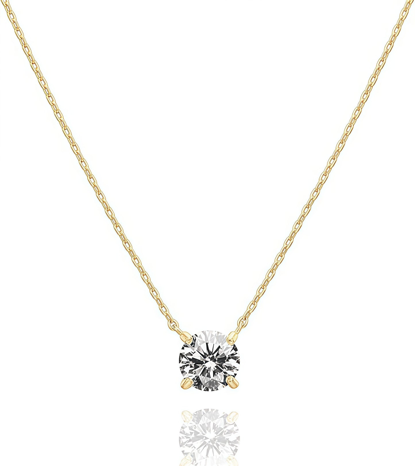 Women's Popular Fashion Classic Four Claw 2 Karat Simulation Pendants