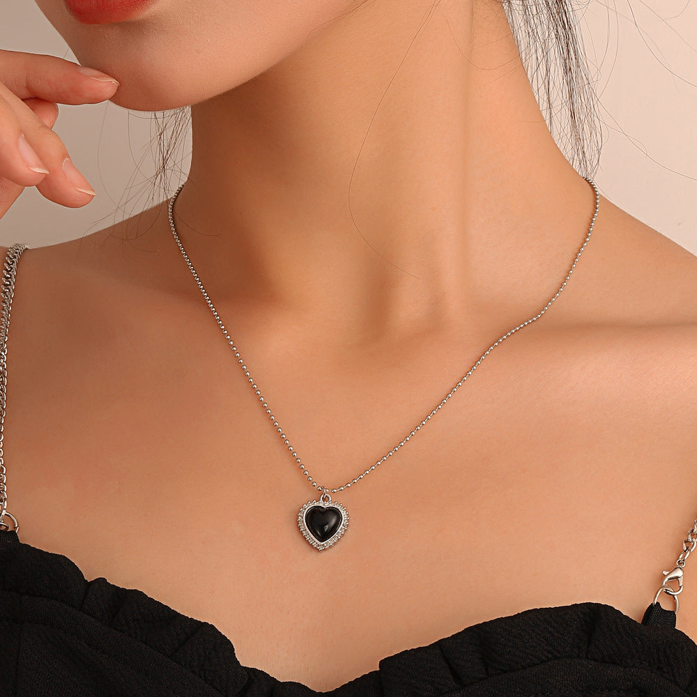 Peach Heart Zircon Light Luxury Minority Design Sense Elegant Necklaces