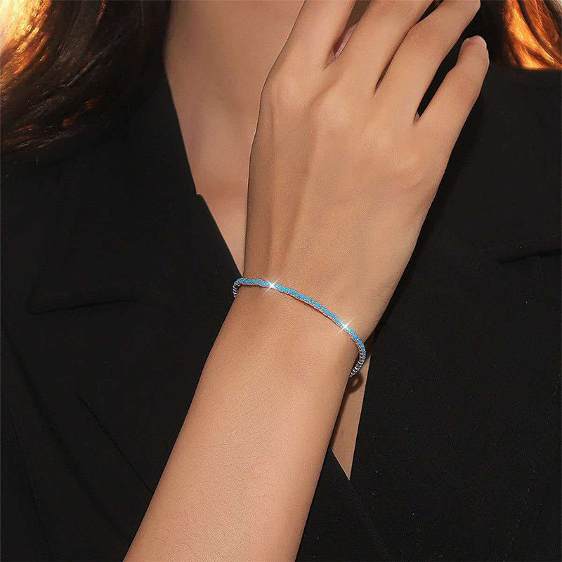 Women's Light Luxury High-grade Sterling Sier Flashing Zircon Bracelets