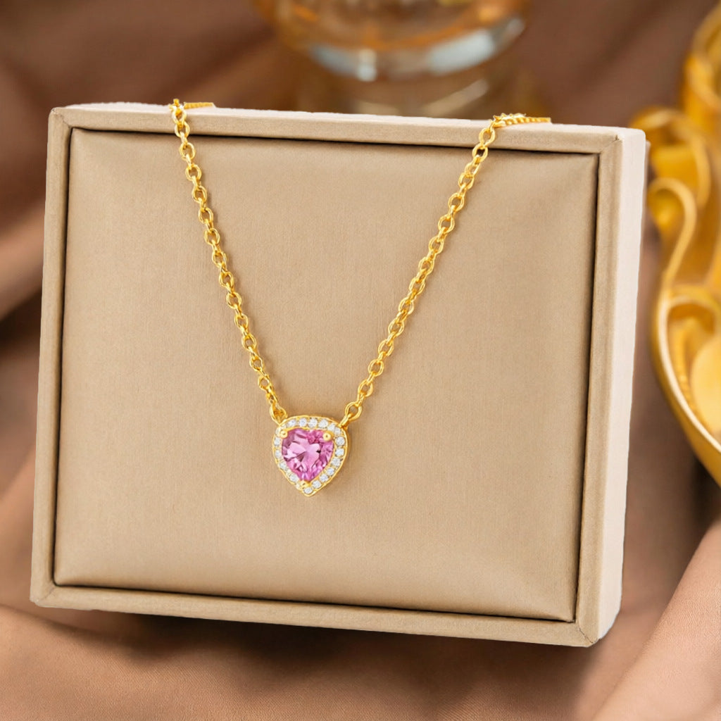 Micro Inlaid Zircon Love Three-piece Female Affordable Luxury Jewelry Set