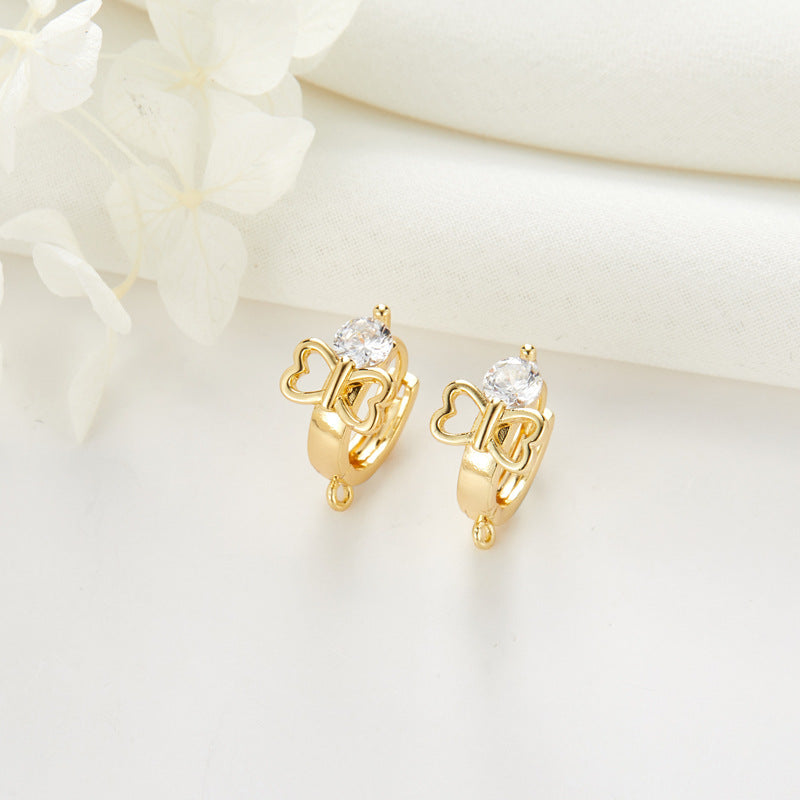 Women's Classic Style Simple Zircon Clip Temperamental Minority High-grade Ear Buckle