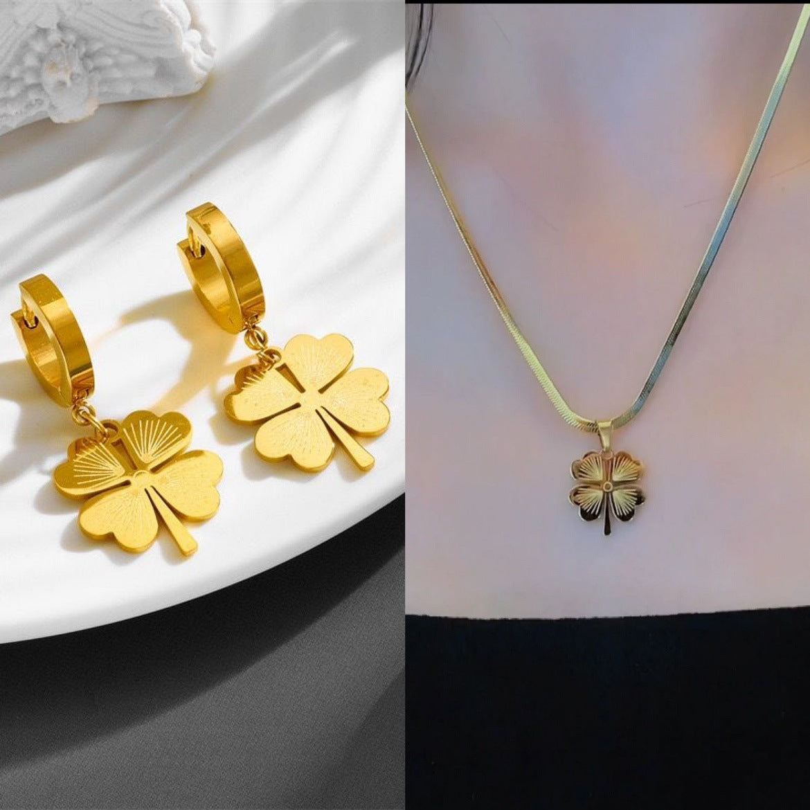 Heart Petal Eardrops Clip Boutique Korean Style Personalized Rings