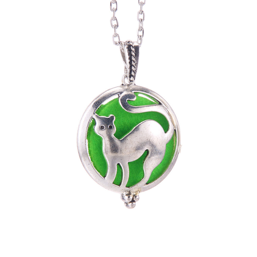 Hollow Lucky Tree Round Alloy Medal Charm Necklace