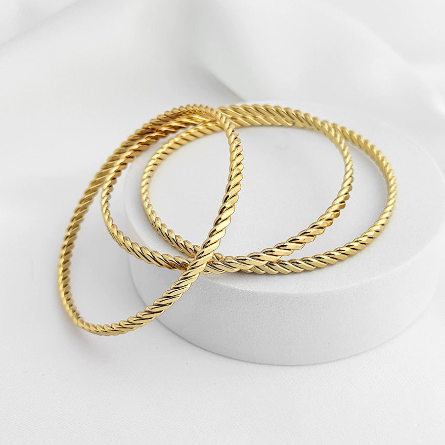 Steel Square Thread Twist Fashionable Elegant Without Changing Color Bracelets