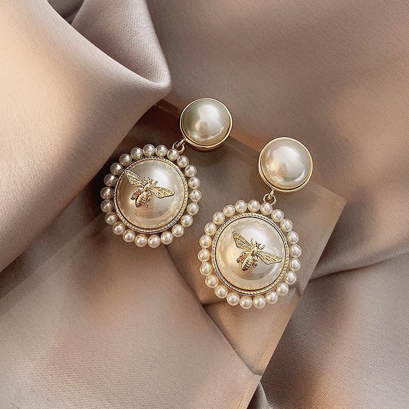 Pearl Sier Needle Short Hair High-grade Fashion Earrings